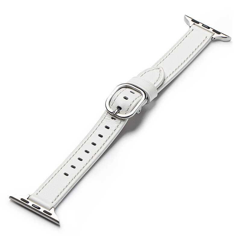 Curea Apple Watch SE 40mm Ringke Leather One Slim, alb