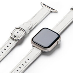Curea Apple Watch 8 41mm Ringke Leather One Slim, White