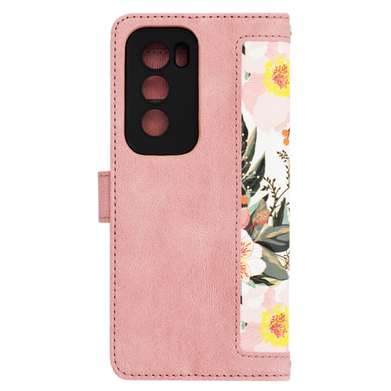 Husa personalizata fete Oppo Reno12 Techsuit FlipCraft, roz