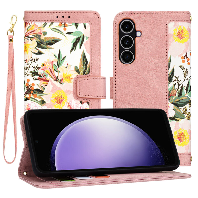 Husa personalizata fete Samsung Galaxy S23 FE Techsuit FlipCraft, roz