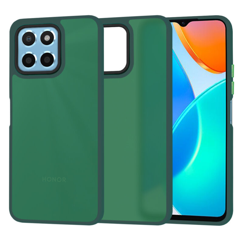 Husa Honor 70 Lite Techsuit HaloFrost Series, verde inchis