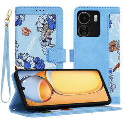 Husa personalizata fete Xiaomi Redmi 13C 4G Techsuit FlipCraft, bleu