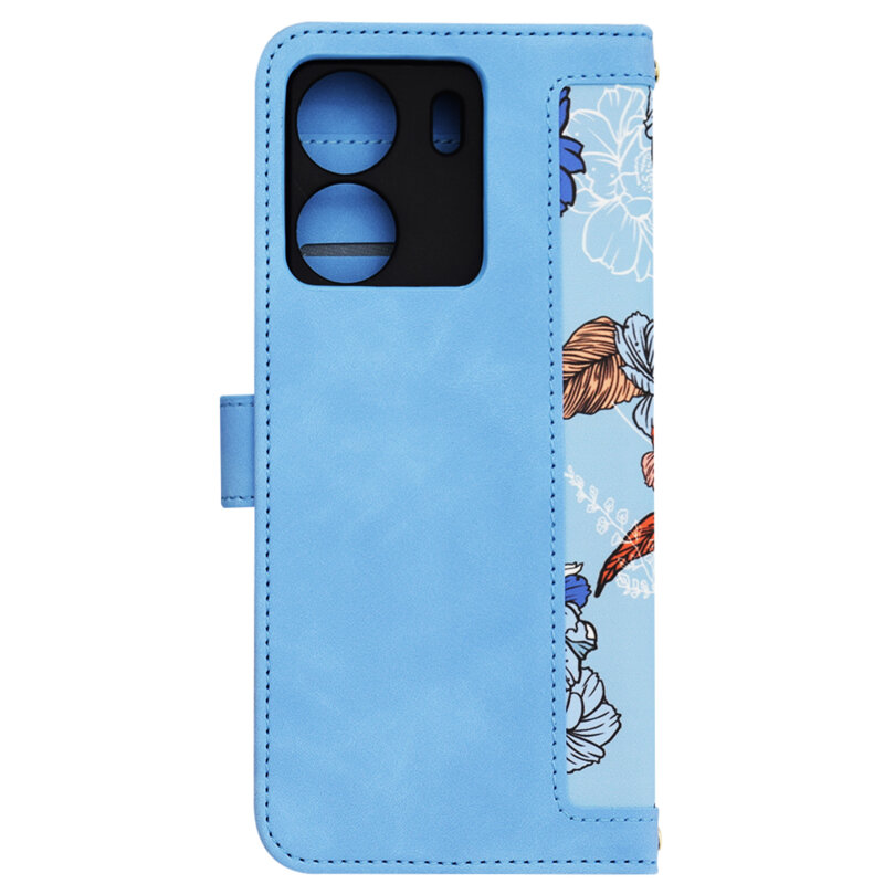 Husa personalizata fete Xiaomi Redmi 13C 4G Techsuit FlipCraft, bleu