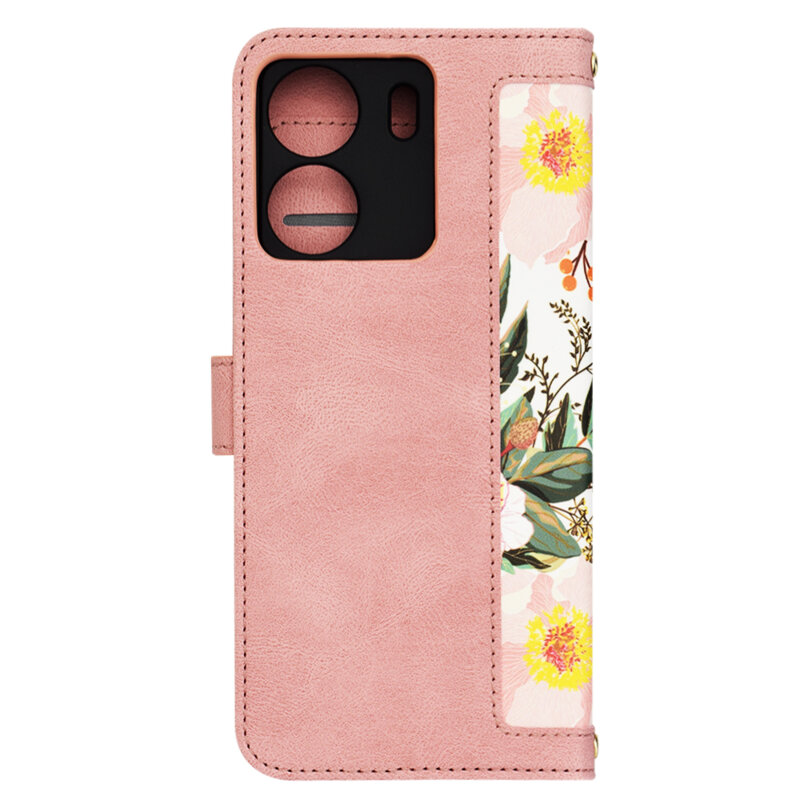 Husa personalizata fete Xiaomi Redmi 13C 4G Techsuit FlipCraft, roz