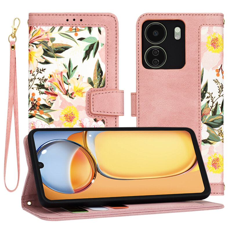 Husa personalizata fete Xiaomi Poco C65 Techsuit FlipCraft, roz