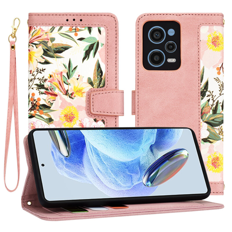 Husa personalizata fete Xiaomi Redmi Note 12 Pro 5G Techsuit FlipCraft, roz