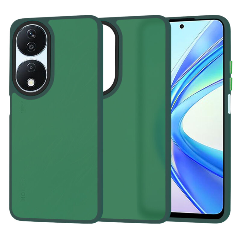 Husa Honor 90 SMART Techsuit HaloFrost Series, verde inchis