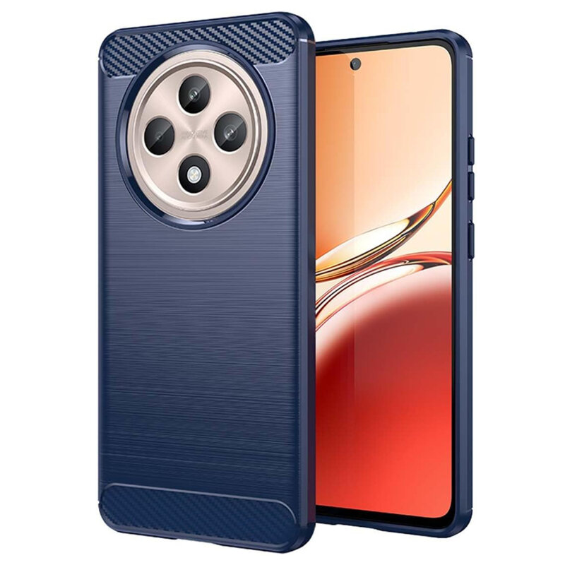 Husa Oppo Reno12 FS Techsuit Carbon Silicone, albastru