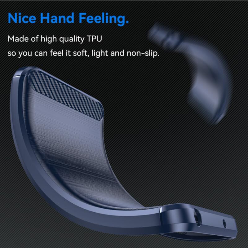 Husa Oppo Reno12 FS Techsuit Carbon Silicone, albastru