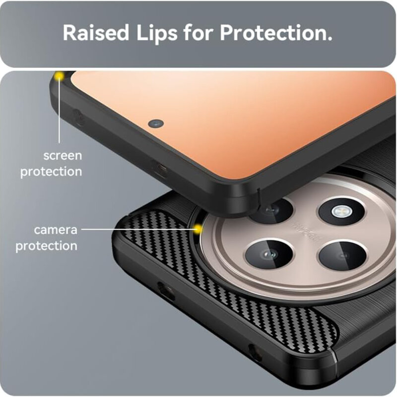 Husa Oppo Reno12 FS Techsuit Carbon Silicone, negru