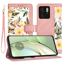 Husa personalizata fete Motorola Edge 40 Techsuit FlipCraft, roz