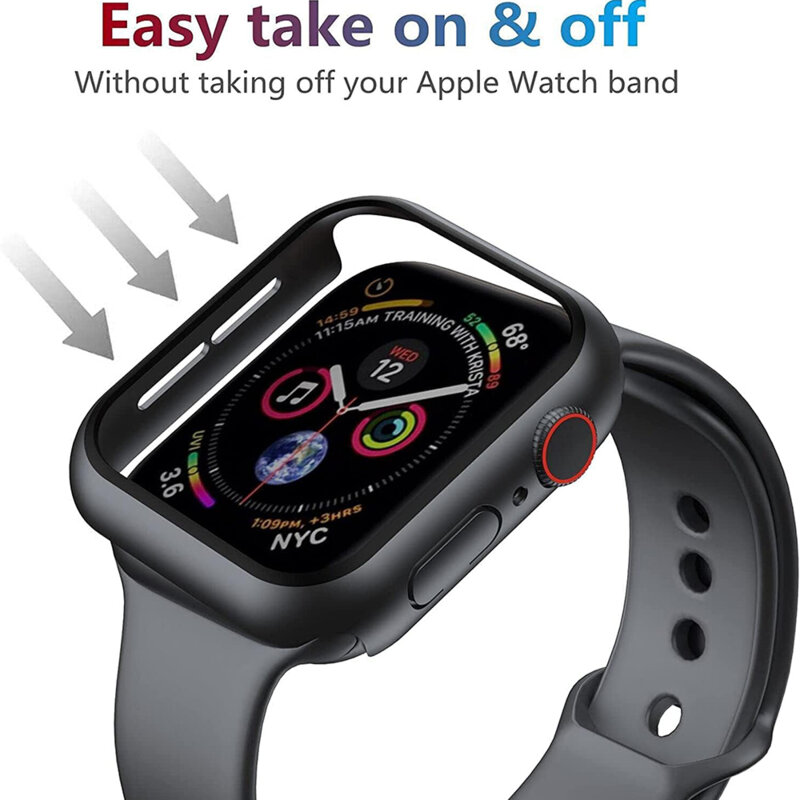 [Pachet 360°] Husa + folie Apple Watch 6 44mm Techsuit Defense, negru