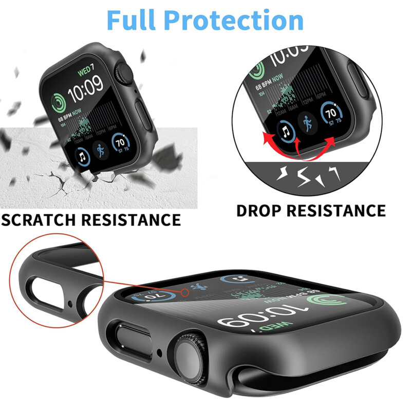 [Pachet 360°] Husa + folie Apple Watch 6 44mm Techsuit Defense, negru