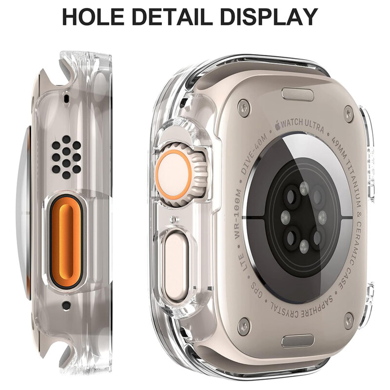 [Pachet 360°] Husa + folie Apple Watch Ultra 2 Techsuit Defense, transparenta