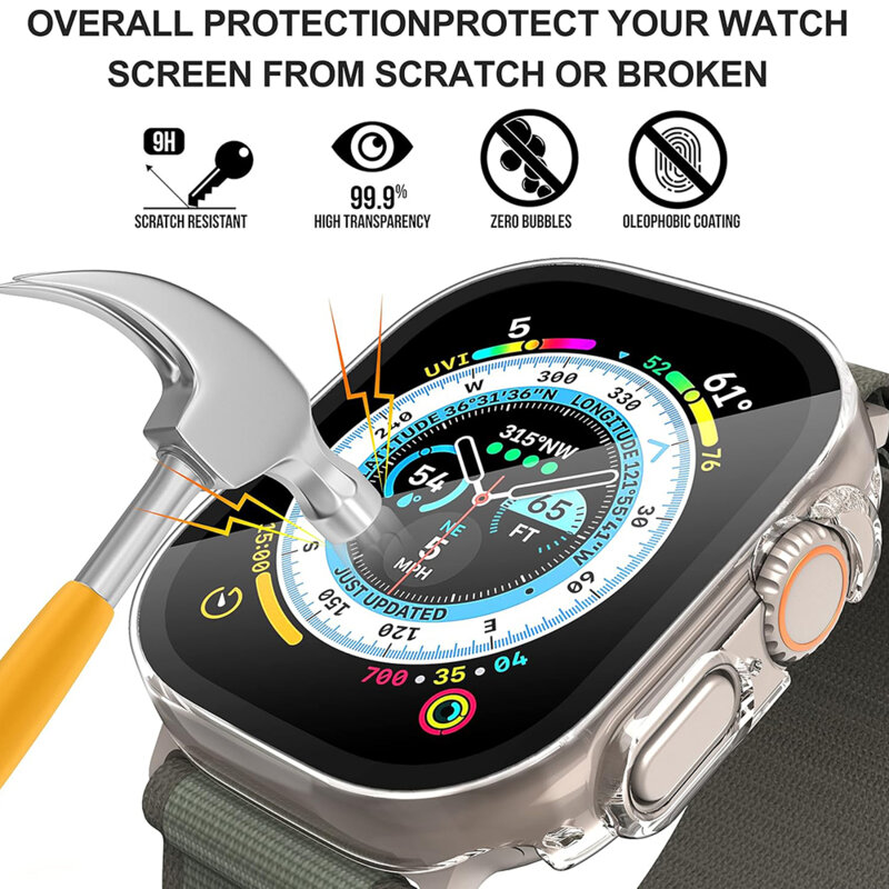 [Pachet 360°] Husa + folie Apple Watch Ultra 2 Techsuit Defense, transparenta