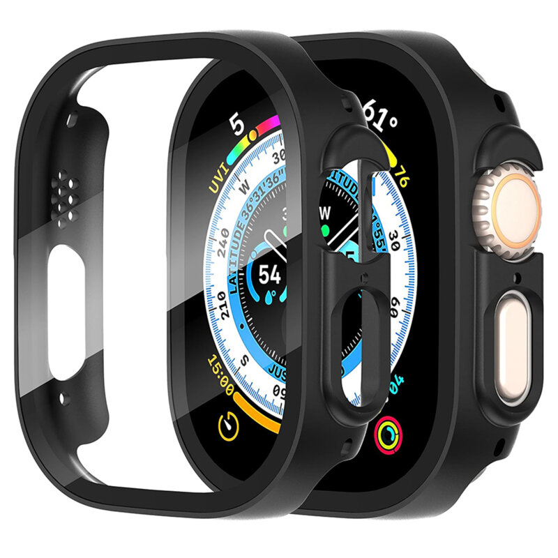 [Pachet 360°] Husa + folie Apple Watch Ultra Techsuit Defense, negru