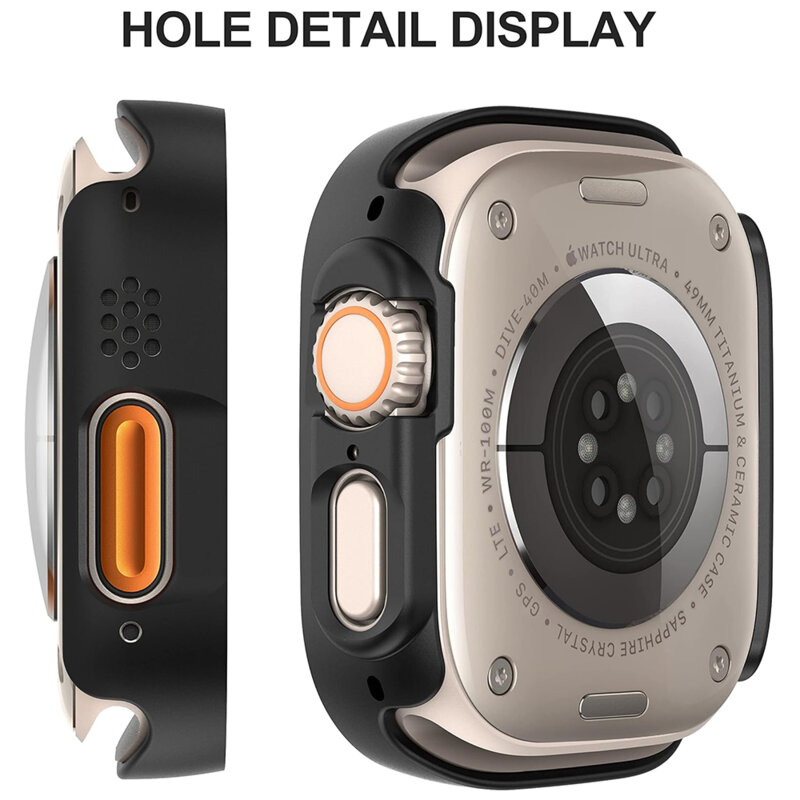 [Pachet 360°] Husa + folie Apple Watch Ultra 2 Techsuit Defense, negru