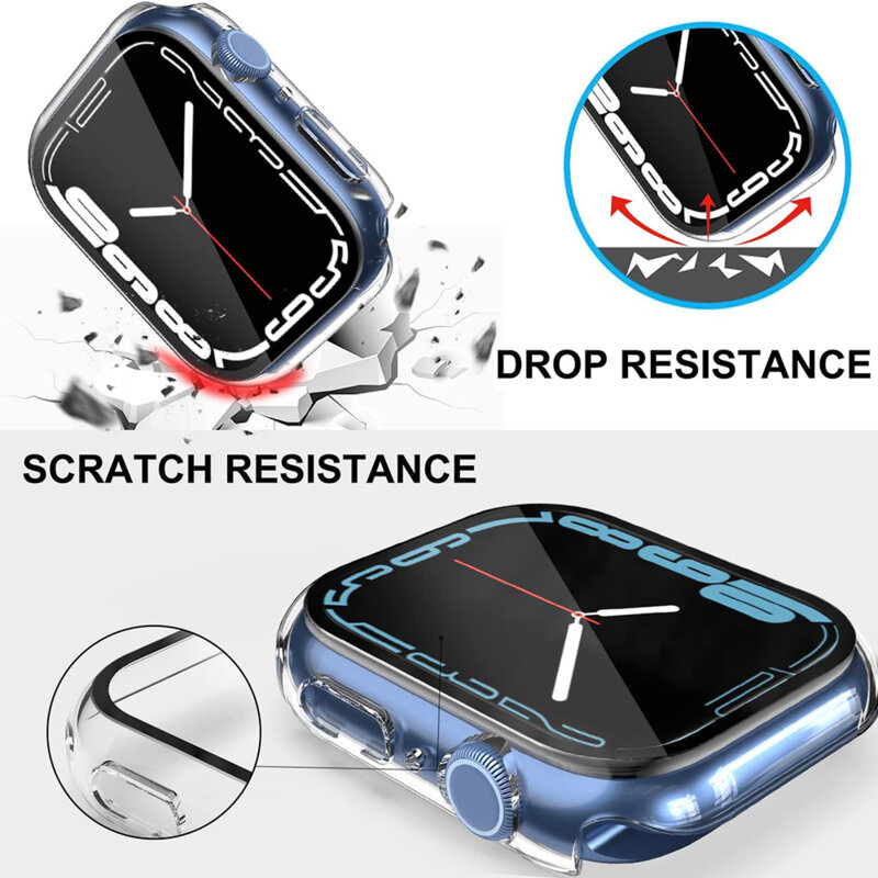 [Pachet 360°] Husa + folie Apple Watch 7 41mm Techsuit Defense, transparenta