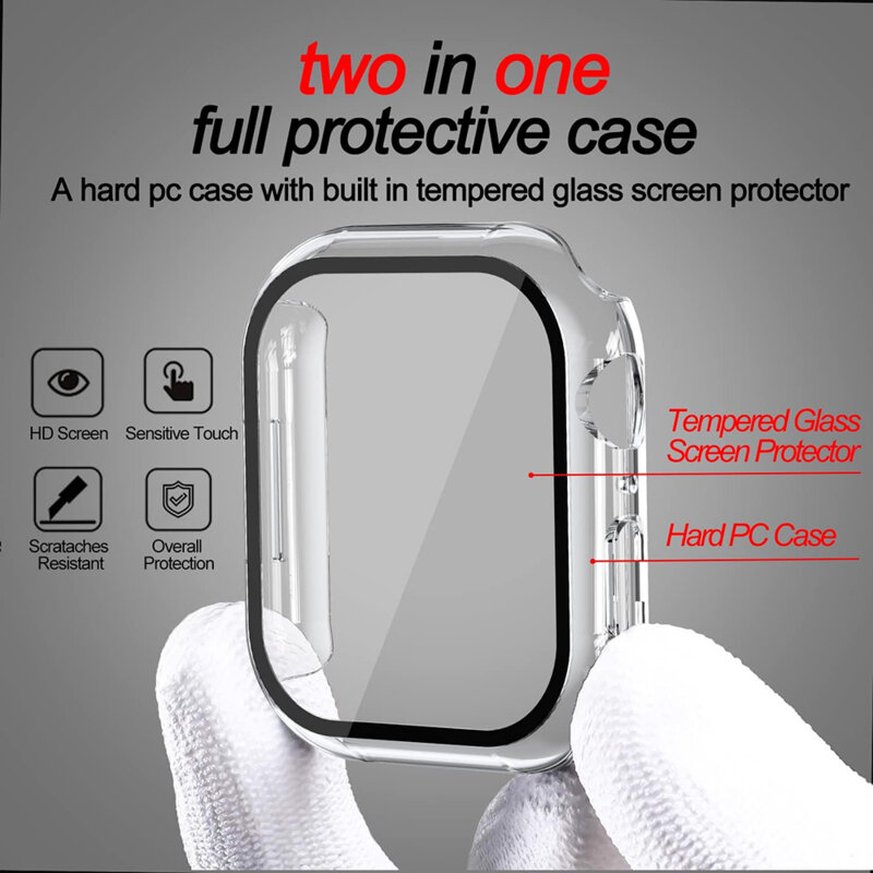 [Pachet 360°] Husa + folie Apple Watch 7 41mm Techsuit Defense, transparenta