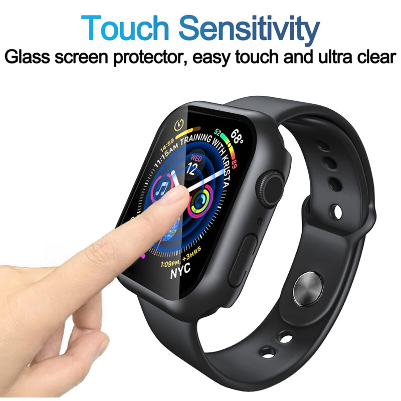 [Pachet 360°] Husa + folie Apple Watch 7 45mm Techsuit Defense, negru