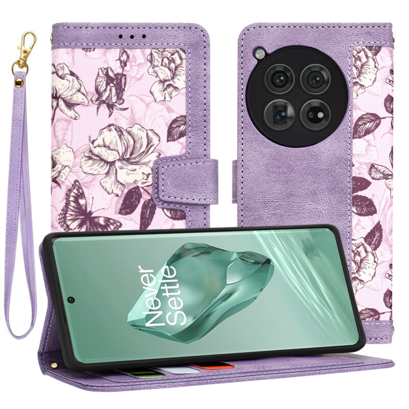 Husa personalizata fete OnePlus 12 Techsuit FlipCraft, mov