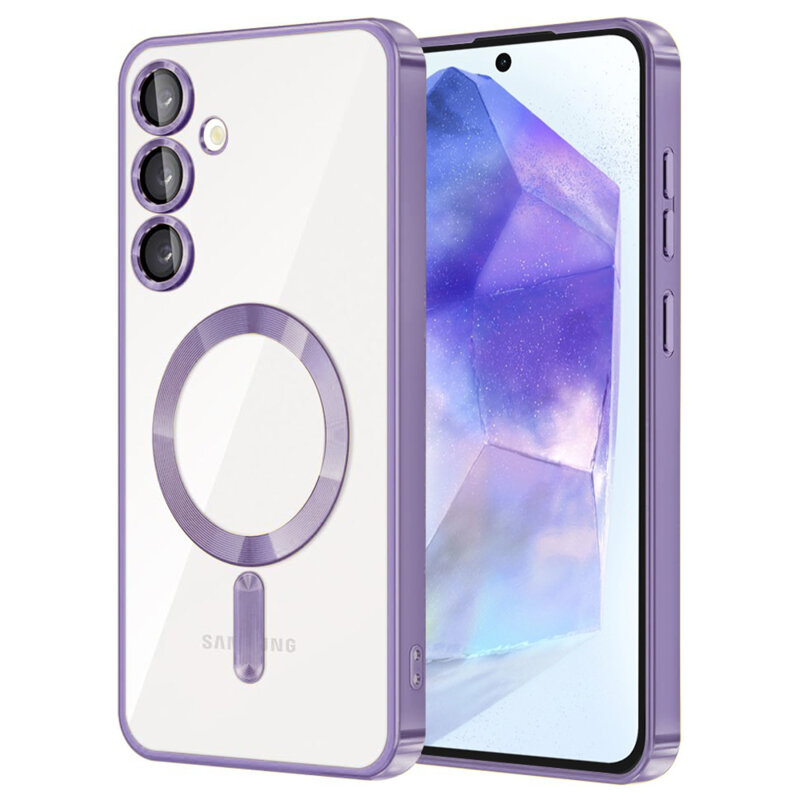 Husa premium Samsung Galaxy A55 5G Techsuit Luxury Crystal MagSafe, mov