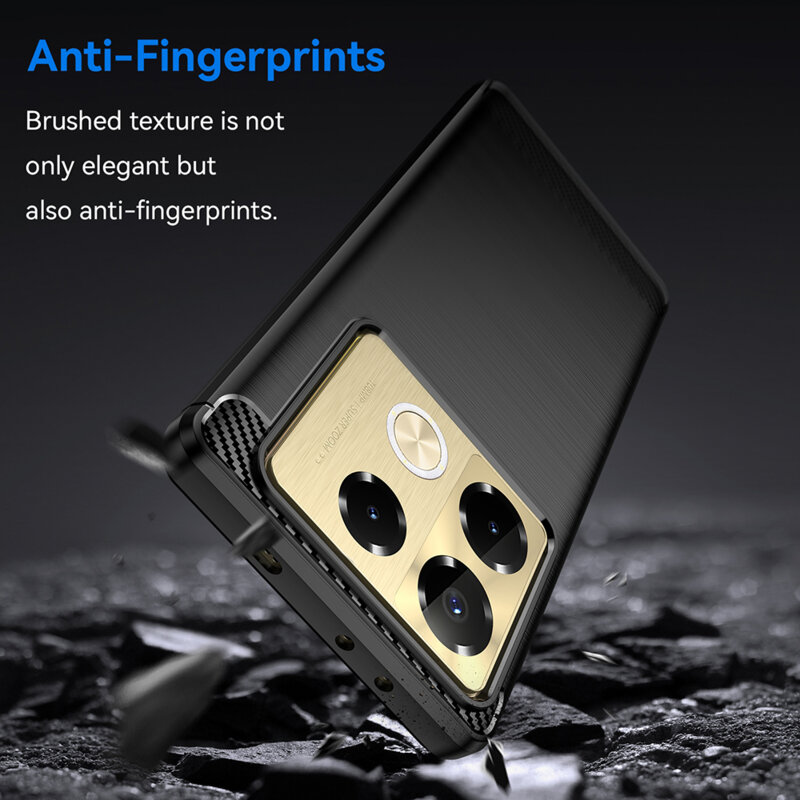 Husa Infinix Note 40 Pro+ Techsuit Carbon Silicone, negru