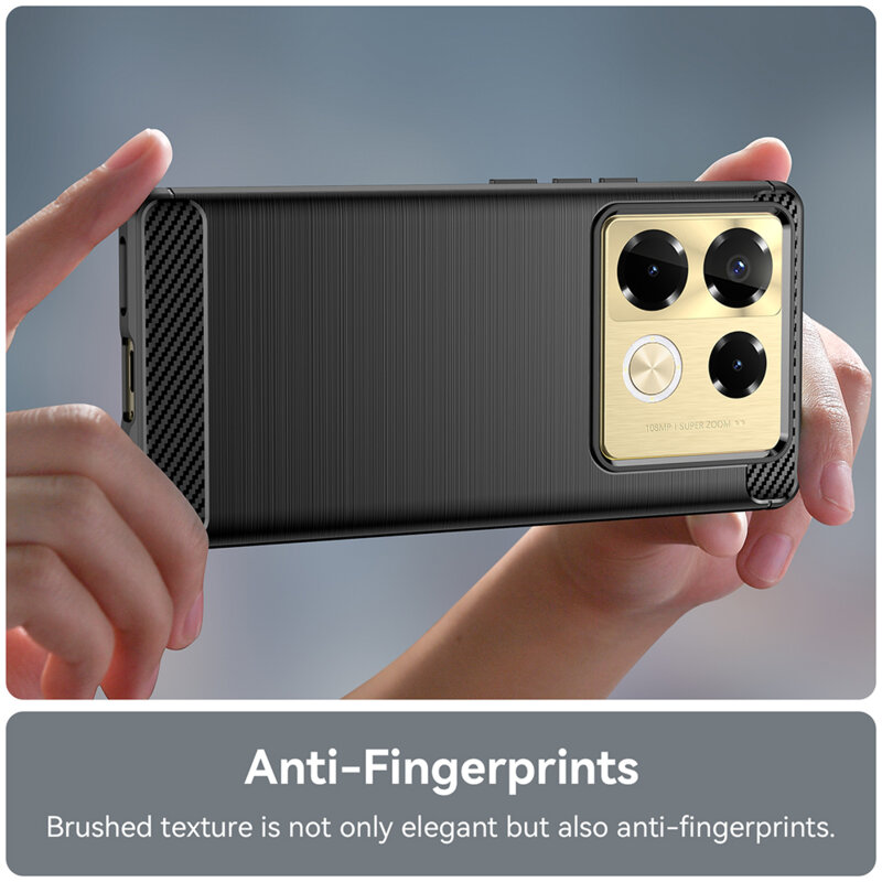 Husa Infinix Note 40 Pro+ Techsuit Carbon Silicone, negru
