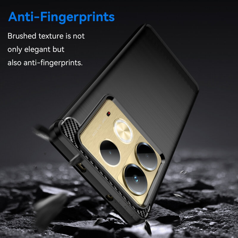 Husa Infinix Note 40 Techsuit Carbon Silicone, negru