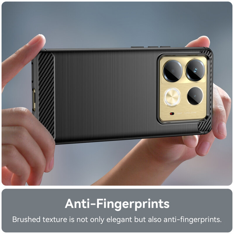Husa Infinix Note 40 Techsuit Carbon Silicone, negru