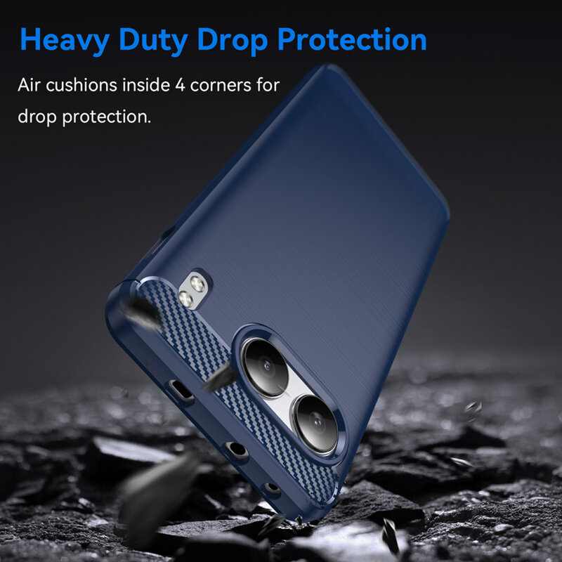 Husa OnePlus Nord 4 Techsuit Carbon Silicone, albastru