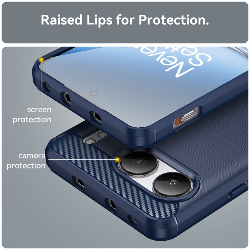 Husa OnePlus Nord 4 Techsuit Carbon Silicone, albastru