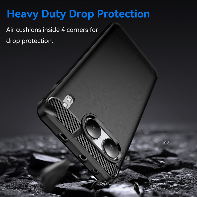 Husa OnePlus Nord 4 Techsuit Carbon Silicone, negru