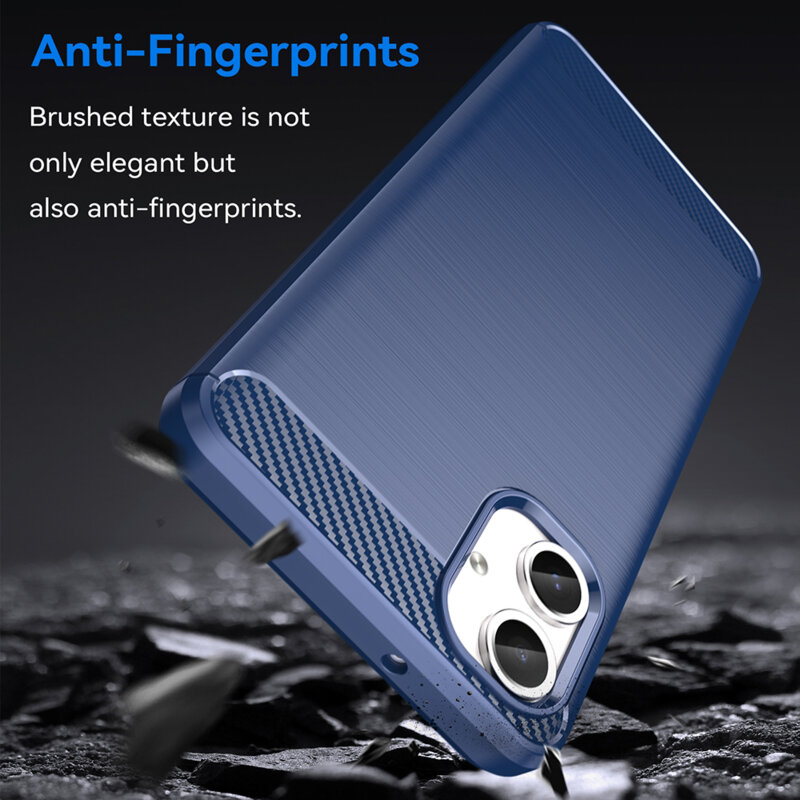 Husa Samsung Galaxy A06 Techsuit Carbon Silicone, albastru