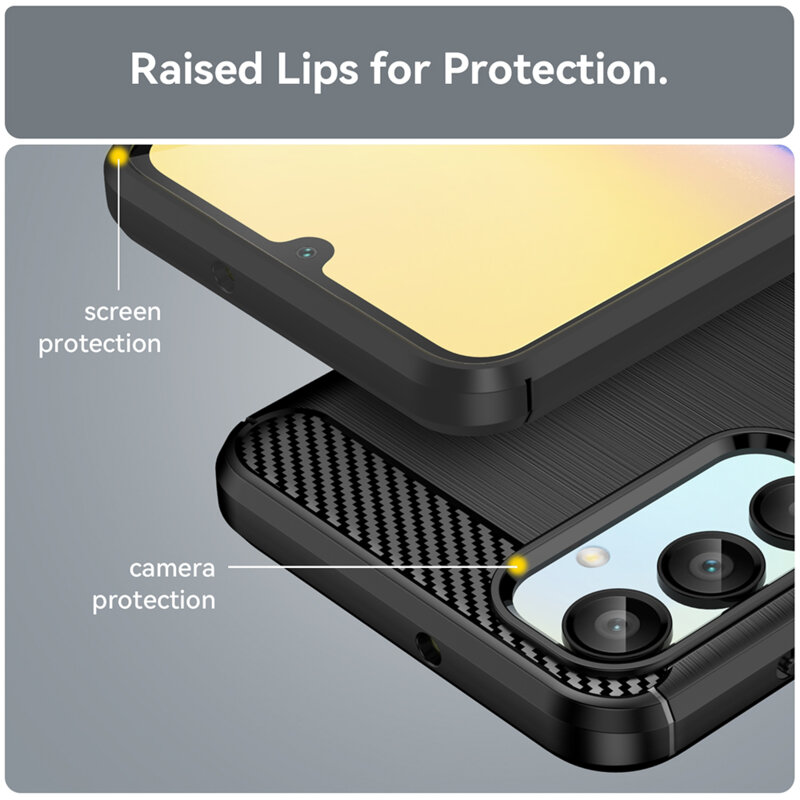 Husa Samsung Galaxy A16 Techsuit Carbon Silicone, negru