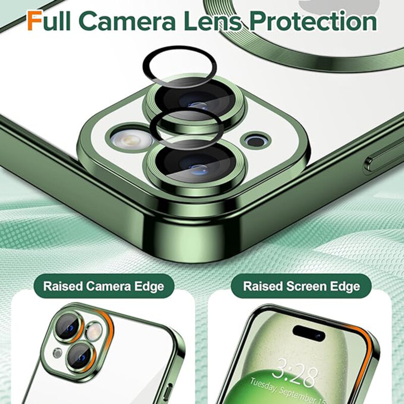 Husa premium iPhone 16 Techsuit Luxury Crystal MagSafe, albastru