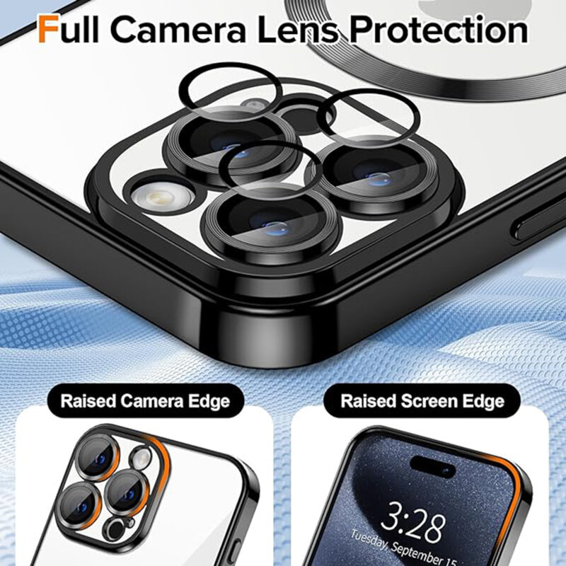 Husa premium iPhone 16 Pro Max Techsuit Luxury Crystal MagSafe, auriu