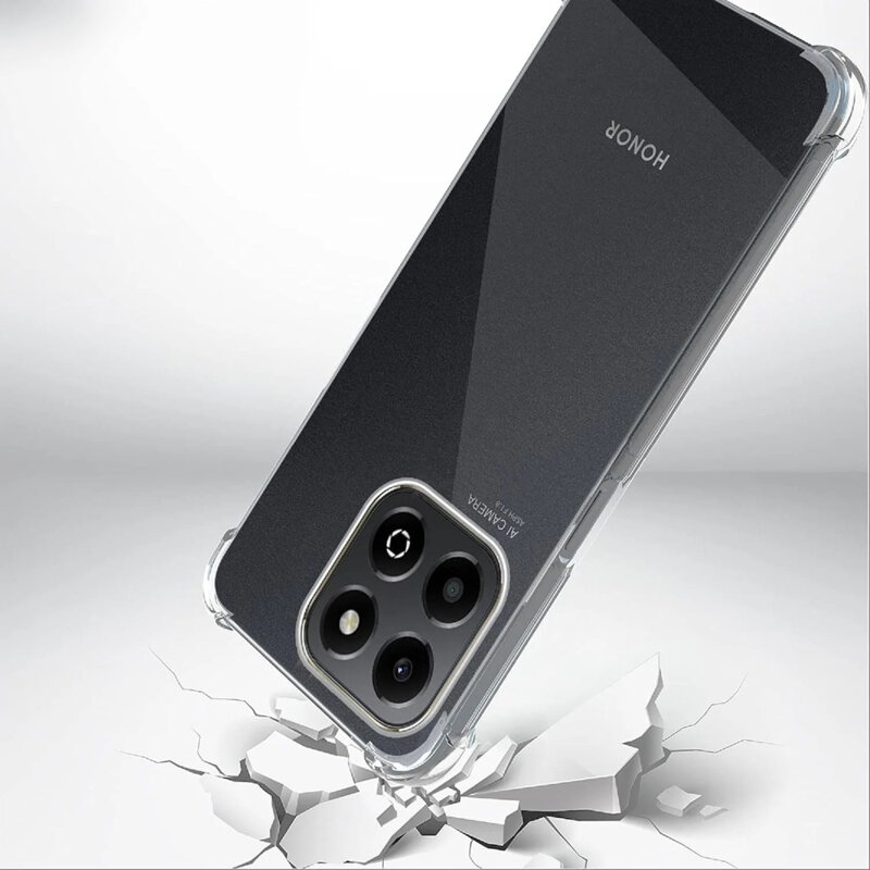 Husa Honor X6b Techsuit Shockproof Clear Silicone, transparenta