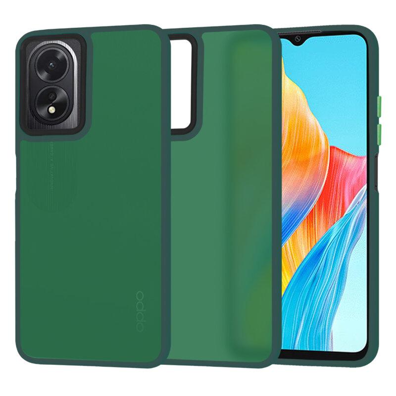 Husa Oppo A18 Techsuit HaloFrost Series, verde inchis
