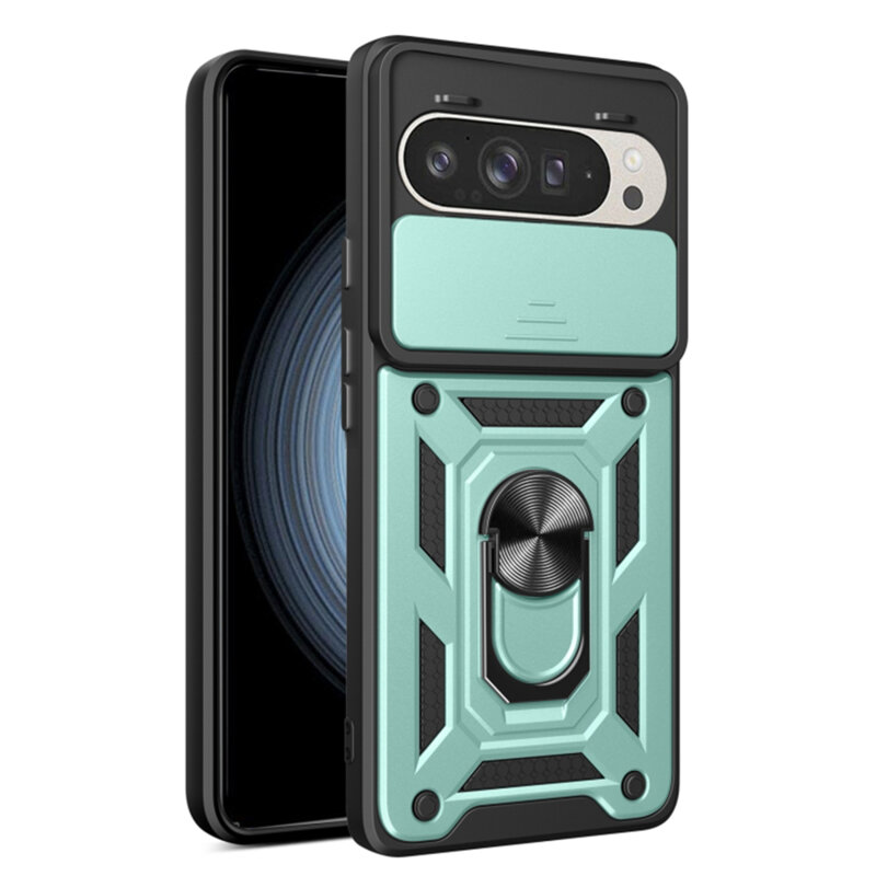 Husa Google Pixel 9 Pro protectie camera Techsuit CamShield Series, verde