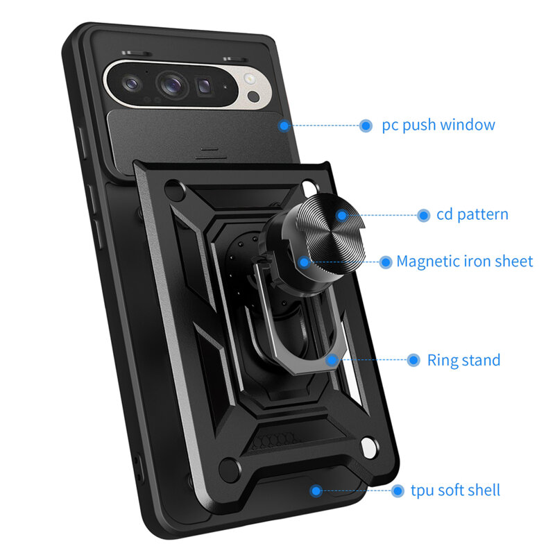 Husa Google Pixel 9 Pro protectie camera Techsuit CamShield Series, verde