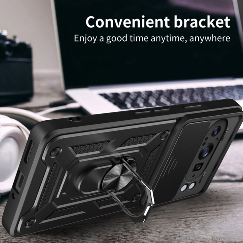 Husa Google Pixel 9 Pro XL protectie camera Techsuit CamShield Series, albastru