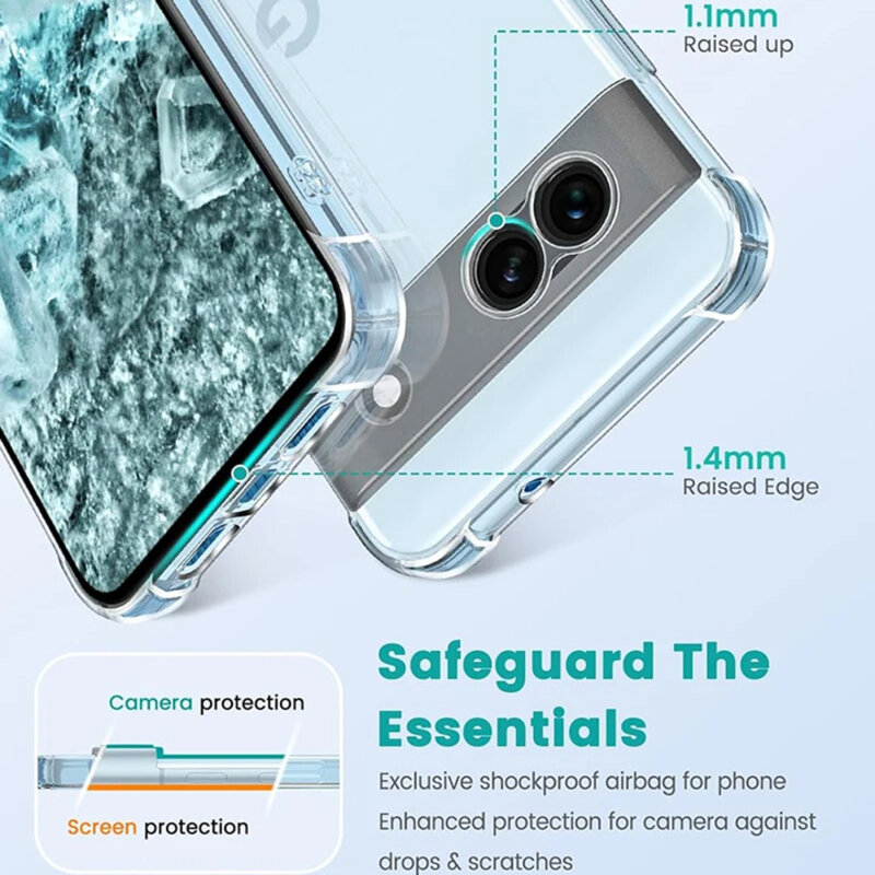 Husa Google Pixel 9 Techsuit Shockproof Clear Silicone, transparenta