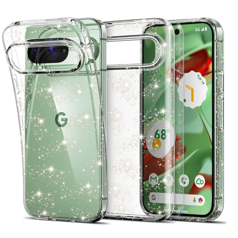 Husa sclipici Google Pixel 9 Techsuit SparkleSkin, transparenta