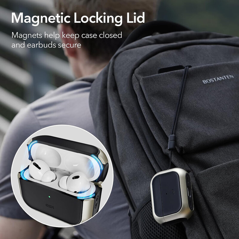 Husa Apple AirPods 4 ESR Orbit Hybrid HaloLock, roz