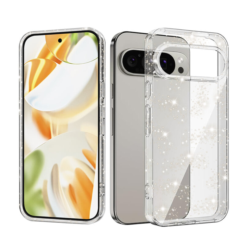 Husa sclipici Google Pixel 9 Pro Techsuit SparkleSkin, transparenta