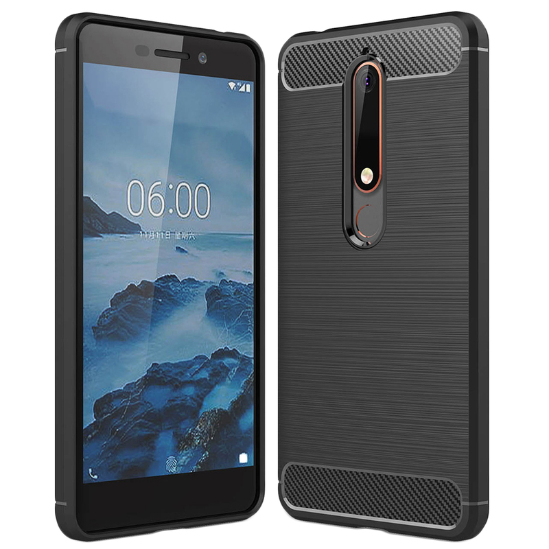 Husa Nokia 6.1 2018 Techsuit Carbon Silicone, negru