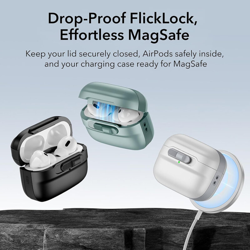 Husa Apple AirPods 4 ESR Pulse Magnetic HaloLock, verde