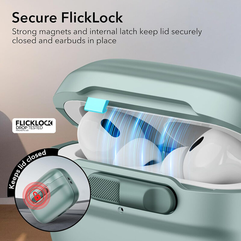 Husa Apple AirPods 4 ESR Pulse Magnetic HaloLock, verde