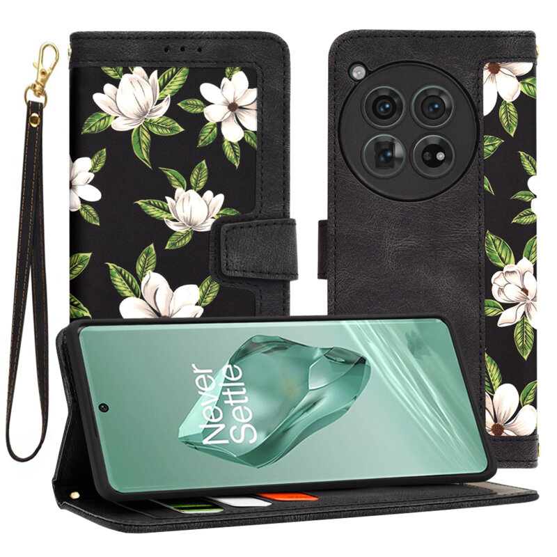 Husa personalizata fete OnePlus 12 Techsuit FlipCraft, negru